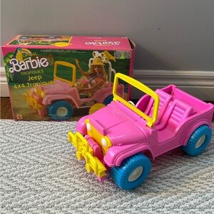 Vintage 1987 barbie pink jeep